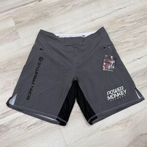 Born Primitive Shorts Mens 32 Gray Power Monkey Fitness Liner Training Athletic